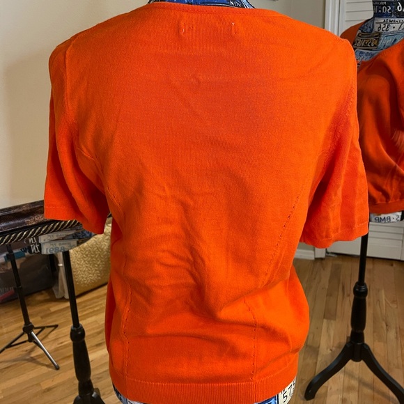 Orange Short Sleeve Cardigan - Picture 3 of 4
